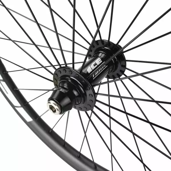 Roue Avant ICE SK 20x1"3/8 + Moyeu ICE TANK Axe 10 Mm + Adaptateur Axe 20 Mm Noir 4 Roue Avant ICE SK 20x1"3/8 + Moyeu ICE TANK Axe 10 Mm + Adaptateur Axe 20 Mm Noir – Image 2