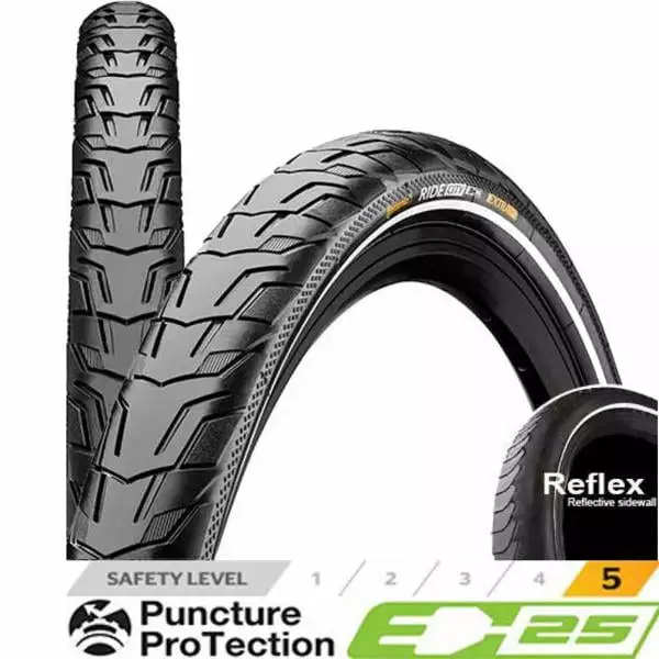 Pneu CONTINENTAL RIDE CITY 26x1,75 Extra Puncture Belt Reflex Rigide 101552 3 Pneu CONTINENTAL RIDE CITY 26x1,75 Extra Puncture Belt Reflex Rigide 101552